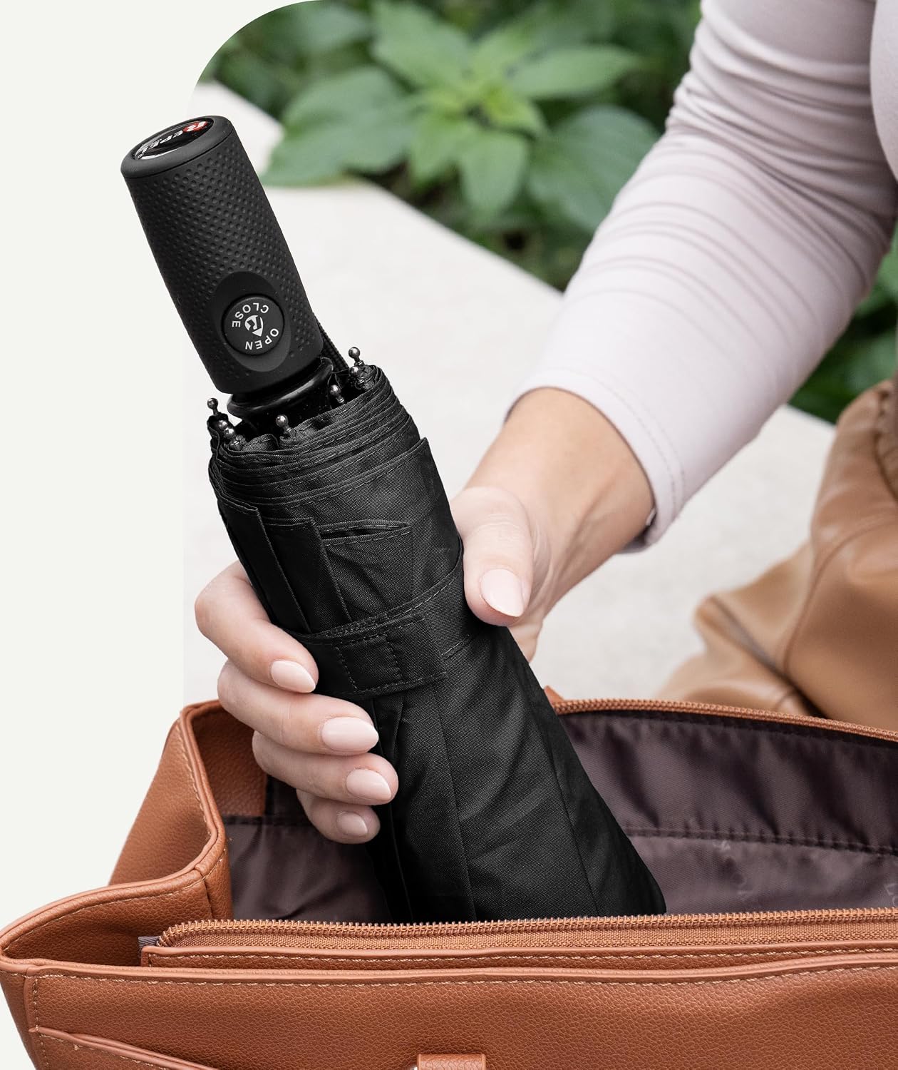 Repel Windproof Travel Umbrella - Compact & Withstands Winds up to 100MPH, Strongest Premium Auto Folding Umbrella for Rain and Sun - Durable, Light & Portable for Women & Men, Fits Backpack & Cars