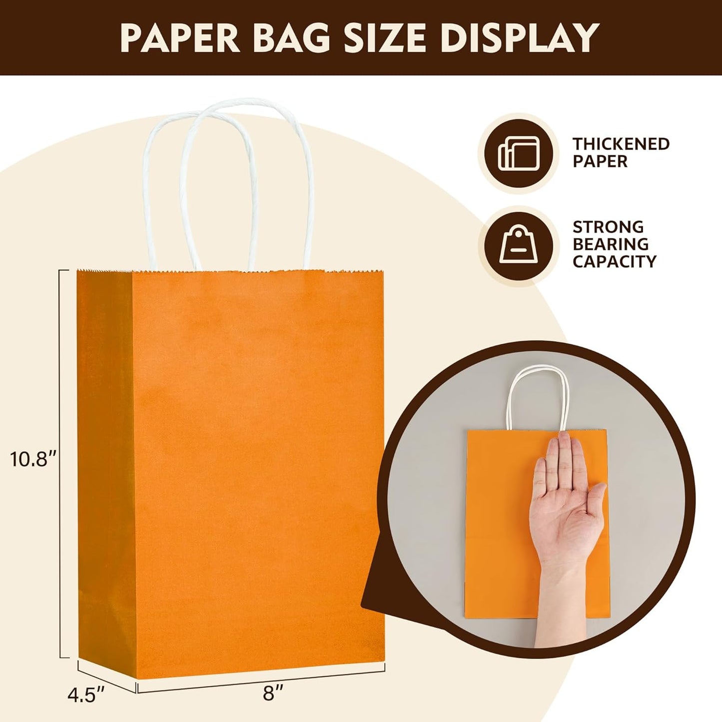 24 Pack Small Gift Bags 5.8"×3.2"×8.25" Kraft Paper Bags with Handles, Party Favor Bags Bulk for Kids Birthday, Baby Shower, Crafts, Wedding, Party (6 Colors)