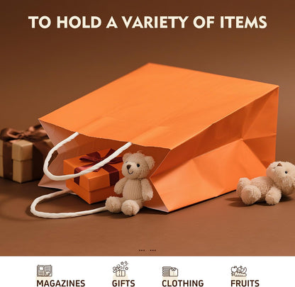 24 Pack Small Gift Bags 5.8"×3.2"×8.25" Kraft Paper Bags with Handles, Party Favor Bags Bulk for Kids Birthday, Baby Shower, Crafts, Wedding, Party (6 Colors)