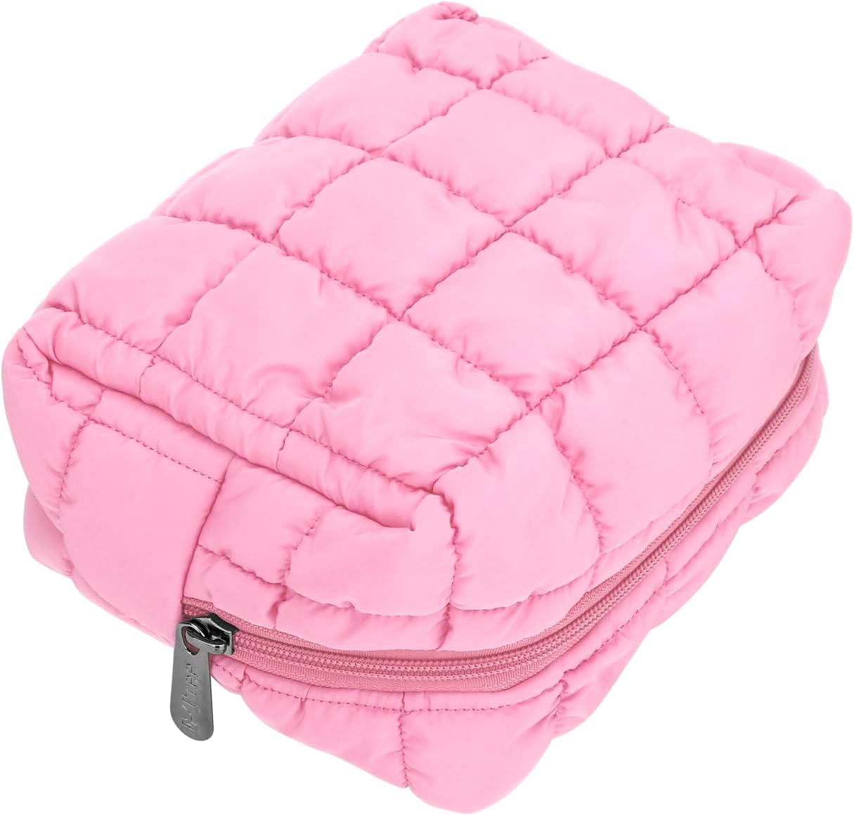Cute Makeup Bag,Quilted Cosmetic Bag,Make up Pouch for Purse,Toiletry Zipper Pouch,Checkered Bag,Travel Case,Storage Pouches for Organization (Yellow)