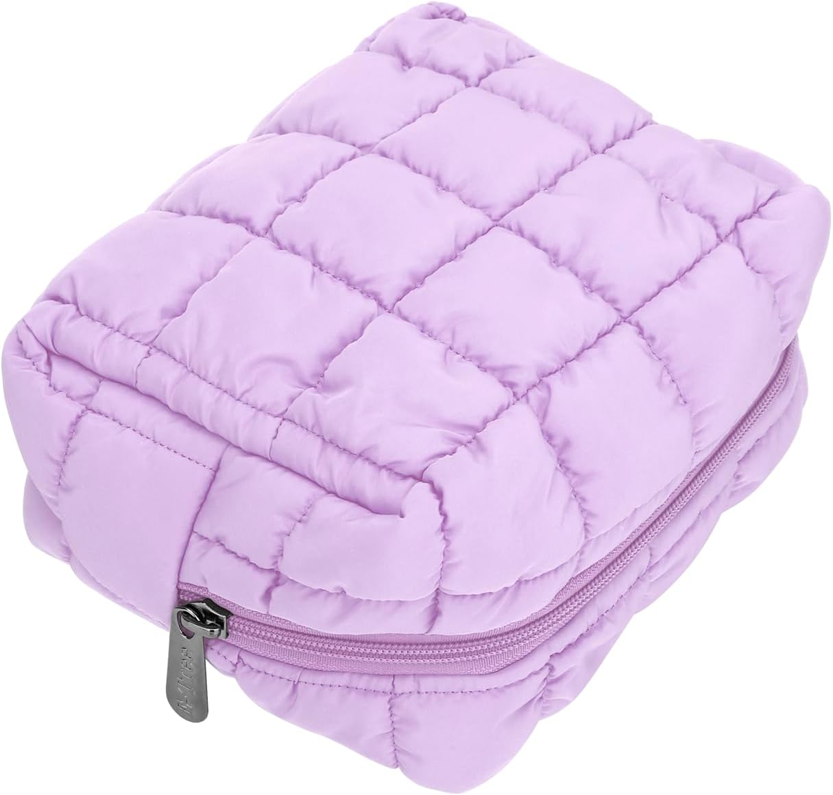 Cute Makeup Bag,Quilted Cosmetic Bag,Make up Pouch for Purse,Toiletry Zipper Pouch,Checkered Bag,Travel Case,Storage Pouches for Organization (Yellow)