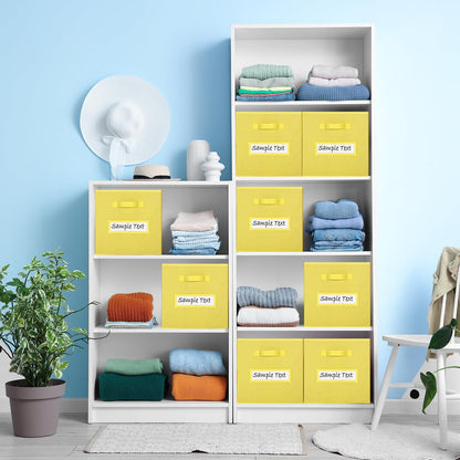 11x11 storage cube bins (Set of 10) Foldable Fabric storage cubes with 10 Labels Window Cards & a Pen,11 inch cube storage bin,Closet Organizers for Shelves,Cubby Organizer Boxes,Dark Yellow
