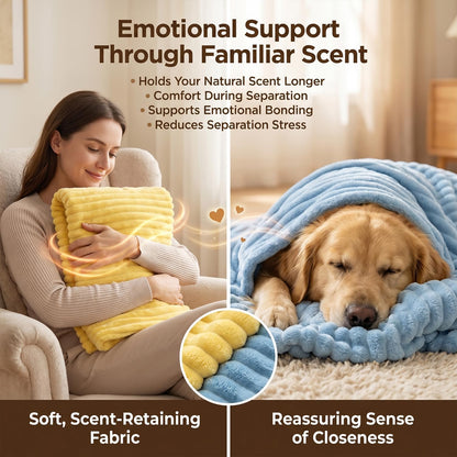 Emotional Support Blanket for Dogs, Yellow Blanket for Dog, Washable High Visibility Dog Blankets, for Help Reduce Pet Separation Anxiety (Yellow-L, 1Pcs)