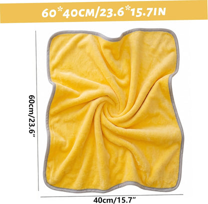 Yellow Dog Blanket, Calming Yellow Dog Blanket - Double-Layer Warm Soft Pet Mat for Cats & Dogs, Macaron, 23.62x15.75 Inch