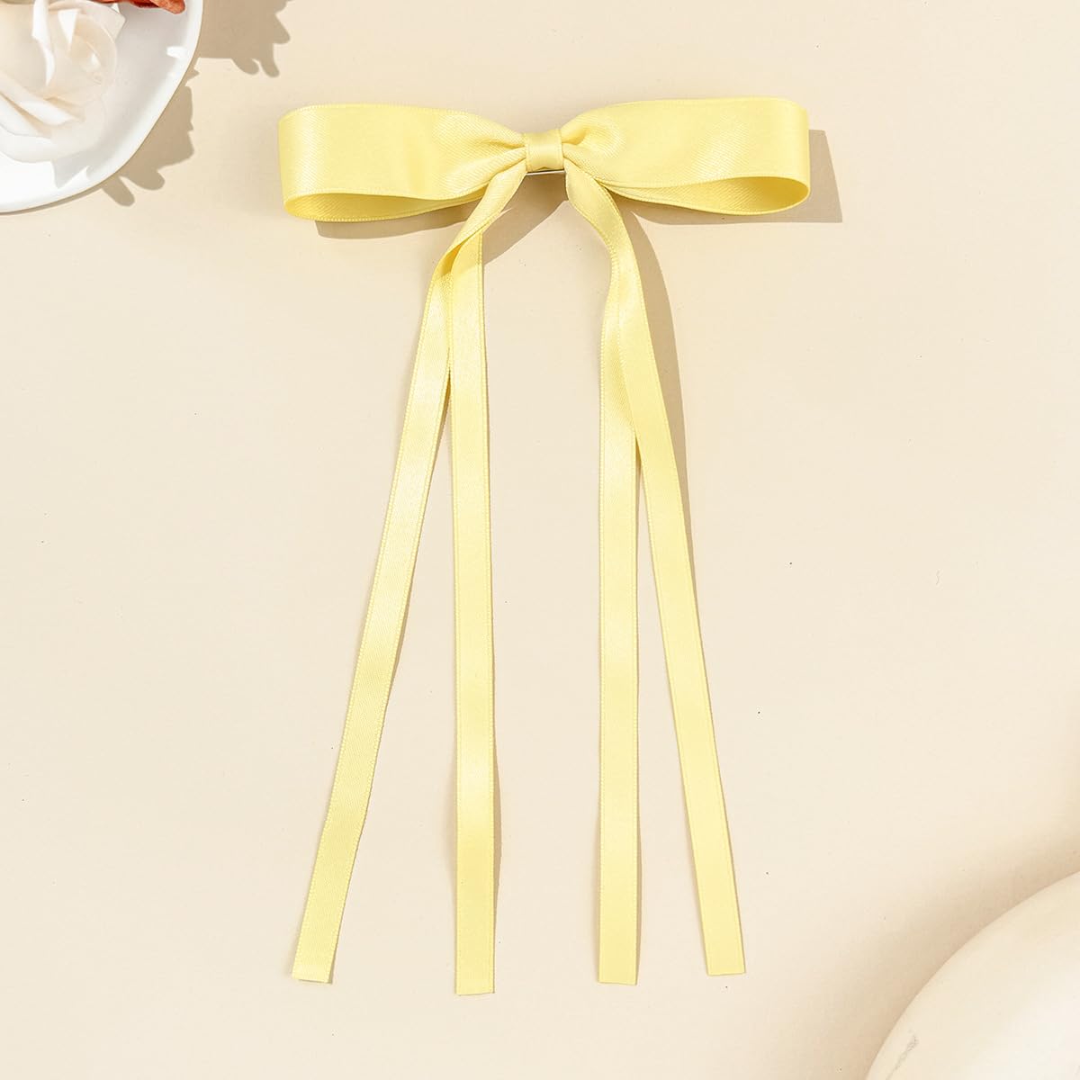 Yellow Hair Bow Clips Yellow Ribbon Hair Accessories for Women Girls | Hair clips | Stays In Place Without Pulling or Snagging
