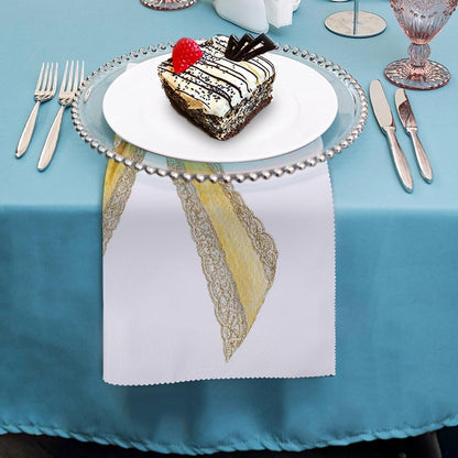 Watercolor Yellow Lace Bow Cloth Napkins Set of 6, Square Premium Reusable Washable Polyester Table Linen Napkin for Dinner Party