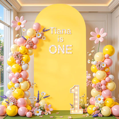 6 ft Arch Backdrop Cover Yellow - Double-Sided Spandex Arch Covers Stretchy Backdrop for Balloon Arches Birthday Party Baby Shower Banquet Wedding Photo Background