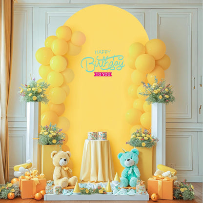 6 ft Arch Backdrop Cover Yellow - Double-Sided Spandex Arch Covers Stretchy Backdrop for Balloon Arches Birthday Party Baby Shower Banquet Wedding Photo Background