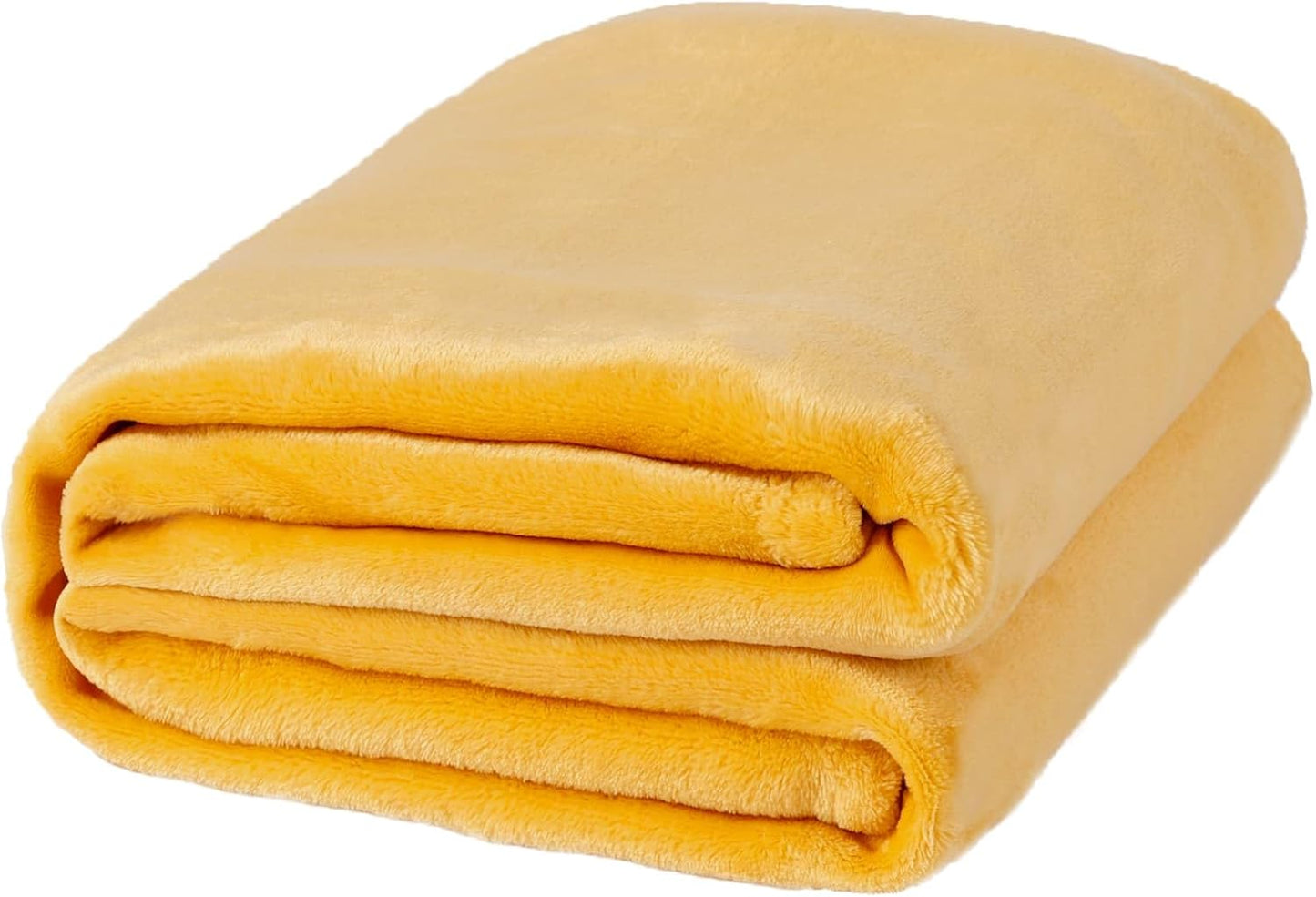 NANPIPER Fleece Blankets, Super Soft Fuzzy Throw for Couch, Luxury Cozy Lightweight Microfiber,Throw Size, 50"x60" Ginger Yellow
