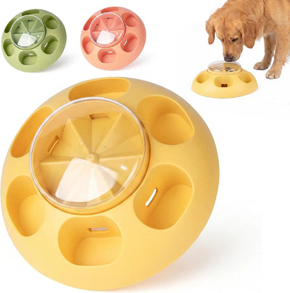 ABULL Interactive Dog Puzzle Toy, Treat Dispenser & Slow Feeder | Slow Feeding, Mental Stimulation, Boredom Relief, Bpa-Free, Easy to Clean, Heavy-Duty, All Dogs, Yellow