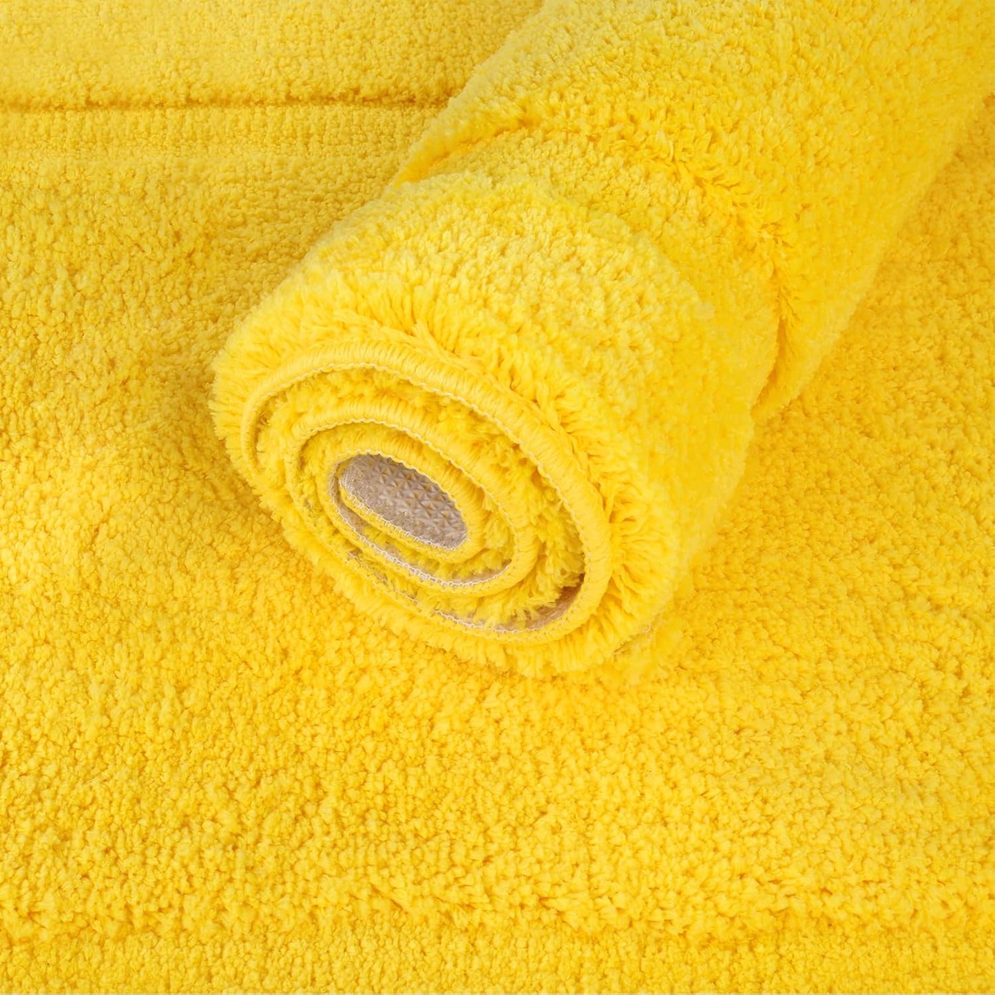 Soft Microfiber Yellow Bathroom Rugs Sets 2 Pieces 32x20 inch | Absorbent Plush Bath Rugs, Non Slip Washable Shaggy Bath Mats, Fluffy Bathroom Runner Floor Mats Shower Rug