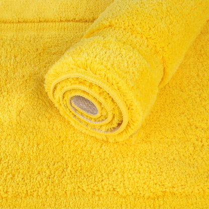 Soft Microfiber Yellow Bathroom Rugs Sets 2 Pieces 32x20 inch | Absorbent Plush Bath Rugs, Non Slip Washable Shaggy Bath Mats, Fluffy Bathroom Runner Floor Mats Shower Rug