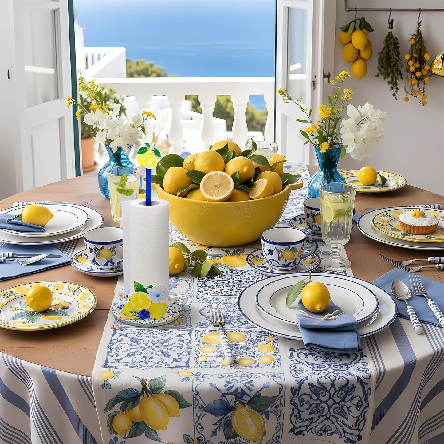 Capri Lemon Paper Towel Holder Capri Lemon Kitchen Decor Kitchen Fun Paper Towel Holder Dispenser for Bedroom Toilet Countertop Decor