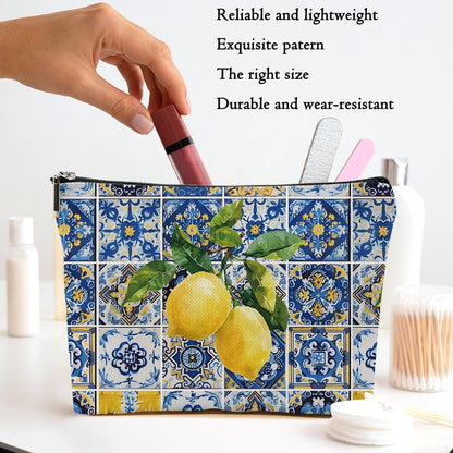 Lemon Bag Italy Travel Essentials Makeup Bag Travel Italian Gifts | Lemon Gifts for Travelers Women Girl Niece Cosmetic Bag Toiletry Bags for Christmas Thanksgiving Vacation Bridal Shower Gift