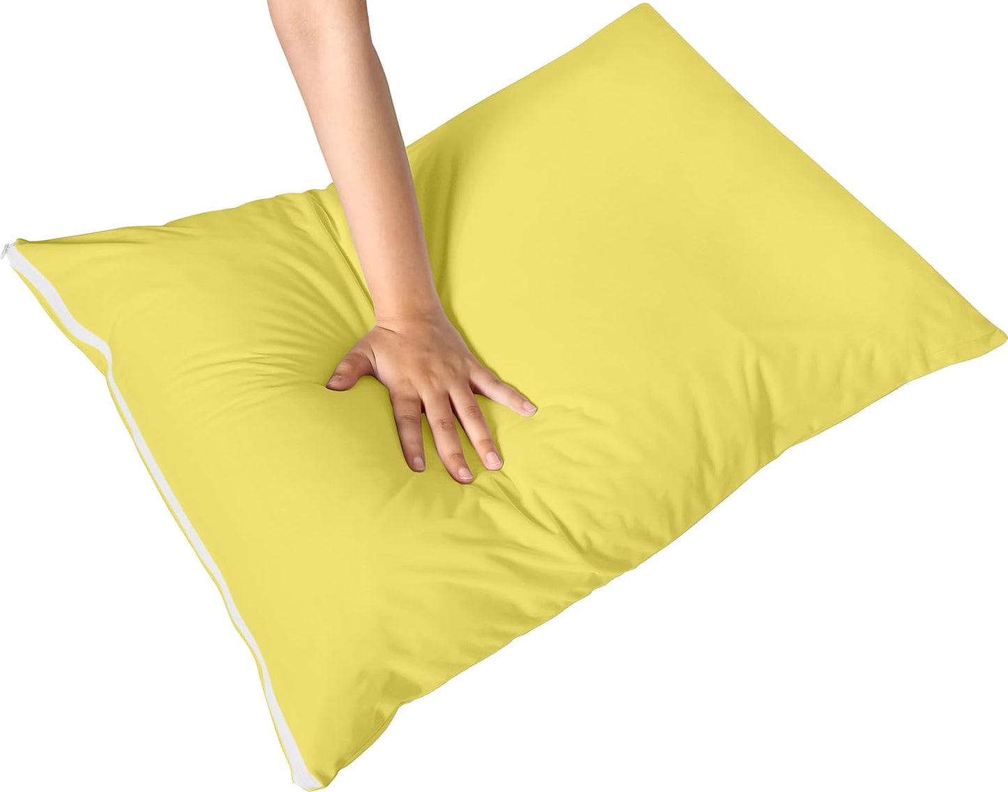 Premium 100% Waterproof Pillow Protectors with Zipper Standard Size (Set of 2), Bed Bug and Dust Mite Proof Zippered Pillow Covers, Pillow Encasement Cases, Yellow