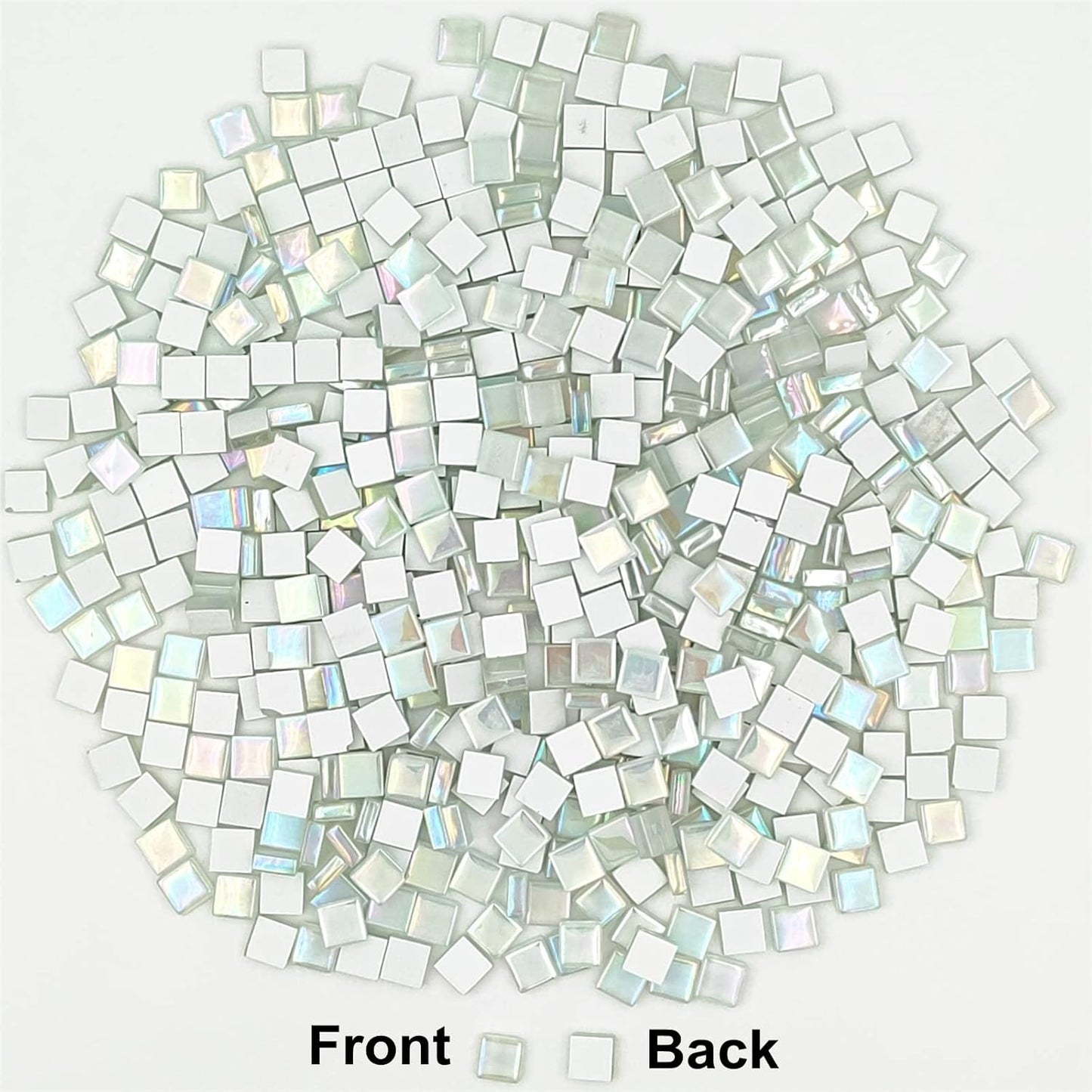 1.1lb Square Crystal Mosaic Tiles, Iridescent Mosaic Glass Tiles for Crafts, Mosaic Pieces DIY Hobbies Children Handmade Jewelry Art Decoration Gifts,525 Pieces (Lemon Yellow)