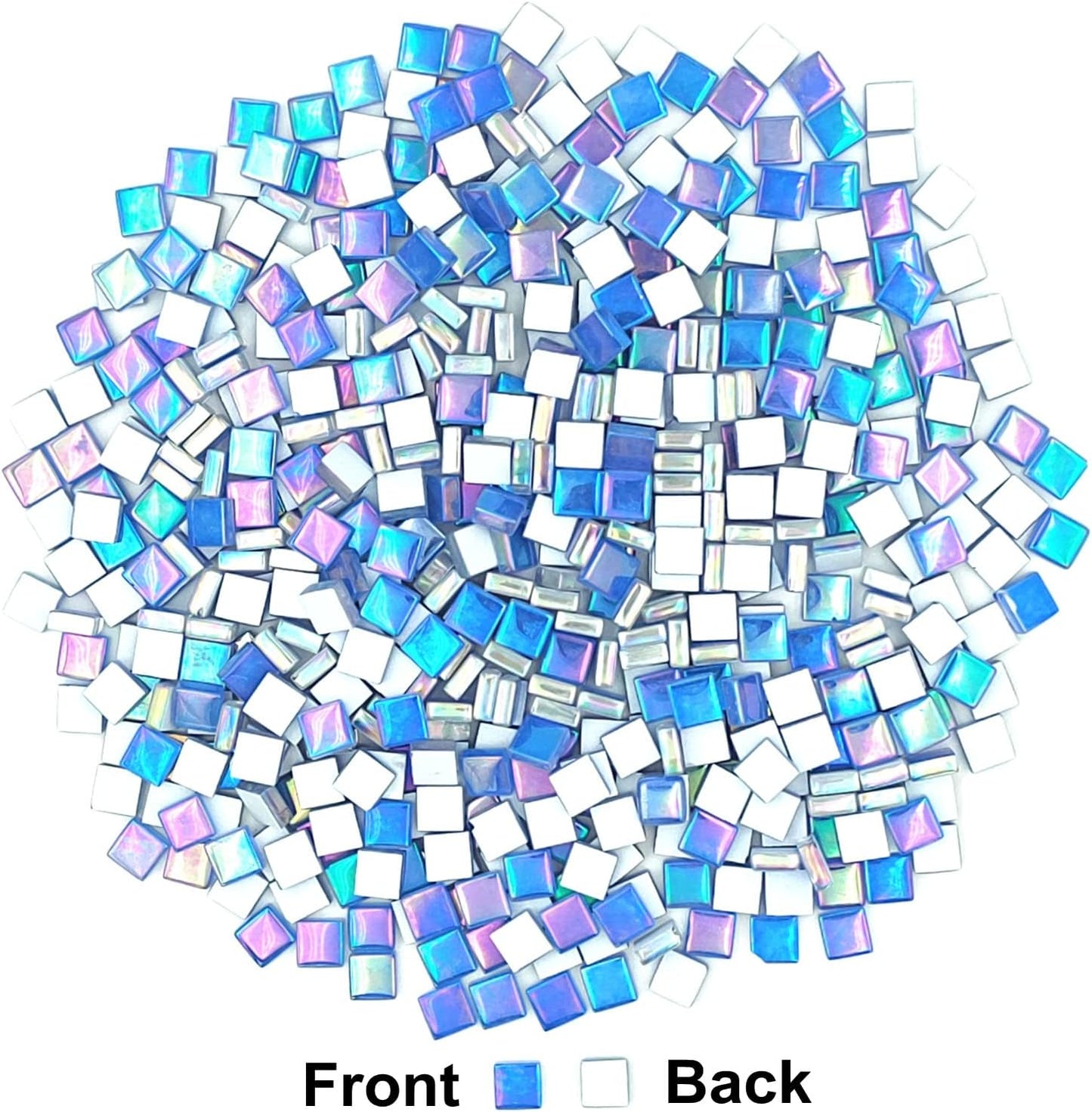 1.1lb Square Crystal Mosaic Tiles, Iridescent Mosaic Glass Tiles for Crafts, Mosaic Pieces DIY Hobbies Children Handmade Jewelry Art Decoration Gifts,525 Pieces (Lemon Yellow)