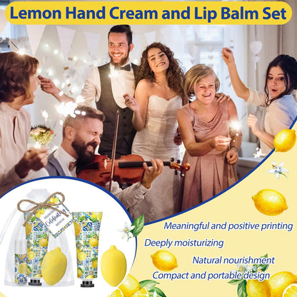 75 Pcs / 25 Sets Capri Lemon Baby Shower Party Favors for Guests Sweet One Italian Lemon Shaped Soaps Bridal Shower Return Gifts Lip Balms Hand Cream for Bridal Wedding Gender Reveal