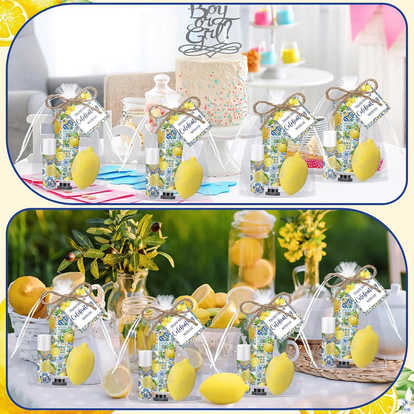75 Pcs / 25 Sets Capri Lemon Baby Shower Party Favors for Guests Sweet One Italian Lemon Shaped Soaps Bridal Shower Return Gifts Lip Balms Hand Cream for Bridal Wedding Gender Reveal
