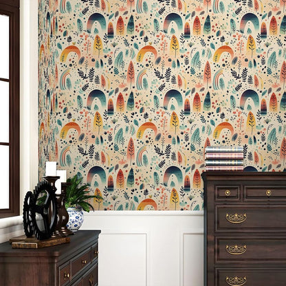 Cute Colorful Fruits Lemon Grapefruit Green Leaf Orange/Red/Yellow Flowers Peel and Stick Wallpaper Stick on Wall Paper Easy Peel Off for nightstand Drawer Cabinet Renter