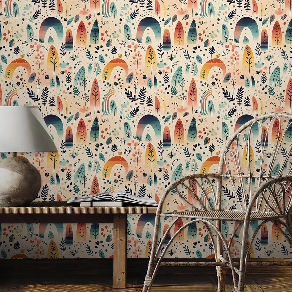 Cute Colorful Fruits Lemon Grapefruit Green Leaf Orange/Red/Yellow Flowers Peel and Stick Wallpaper Stick on Wall Paper Easy Peel Off for nightstand Drawer Cabinet Renter