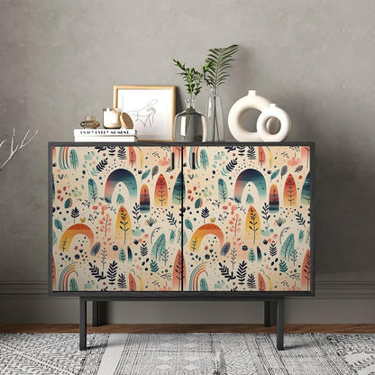 Cute Colorful Fruits Lemon Grapefruit Green Leaf Orange/Red/Yellow Flowers Peel and Stick Wallpaper Stick on Wall Paper Easy Peel Off for nightstand Drawer Cabinet Renter