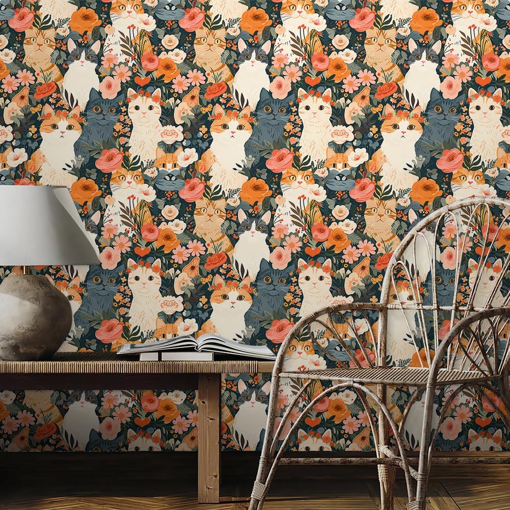 Cute Colorful Fruits Lemon Grapefruit Green Leaf Orange/Red/Yellow Flowers Peel and Stick Wallpaper Stick on Wall Paper Easy Peel Off for nightstand Drawer Cabinet Renter