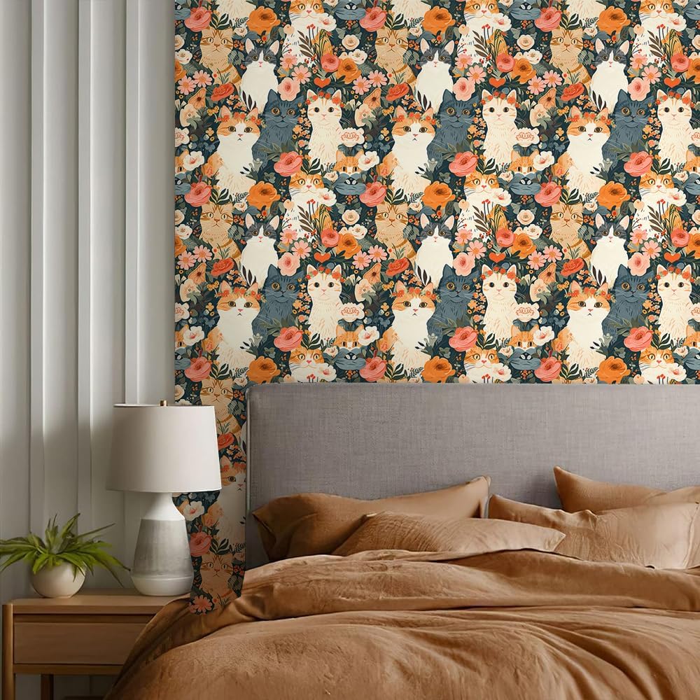 Cute Colorful Fruits Lemon Grapefruit Green Leaf Orange/Red/Yellow Flowers Peel and Stick Wallpaper Stick on Wall Paper Easy Peel Off for nightstand Drawer Cabinet Renter