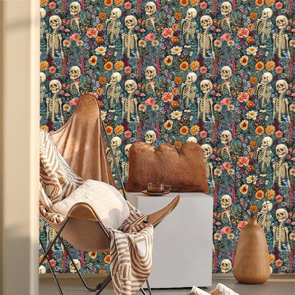 Cute Colorful Fruits Lemon Grapefruit Green Leaf Orange/Red/Yellow Flowers Peel and Stick Wallpaper Stick on Wall Paper Easy Peel Off for nightstand Drawer Cabinet Renter
