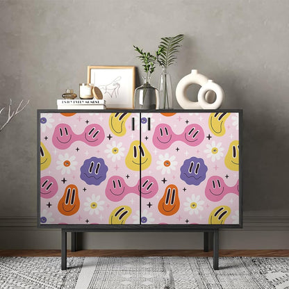 Cute Colorful Fruits Lemon Grapefruit Green Leaf Orange/Red/Yellow Flowers Peel and Stick Wallpaper Stick on Wall Paper Easy Peel Off for nightstand Drawer Cabinet Renter