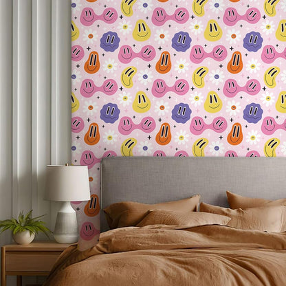 Cute Colorful Fruits Lemon Grapefruit Green Leaf Orange/Red/Yellow Flowers Peel and Stick Wallpaper Stick on Wall Paper Easy Peel Off for nightstand Drawer Cabinet Renter
