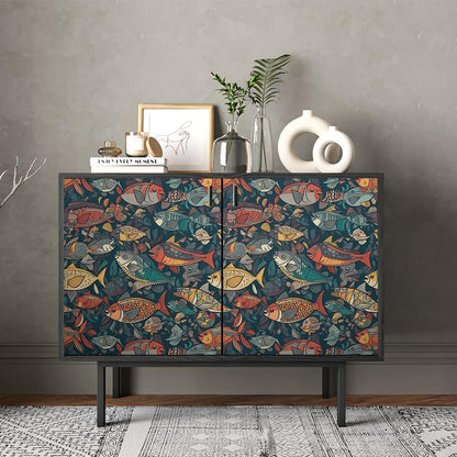 Cute Colorful Fruits Lemon Grapefruit Green Leaf Orange/Red/Yellow Flowers Peel and Stick Wallpaper Stick on Wall Paper Easy Peel Off for nightstand Drawer Cabinet Renter