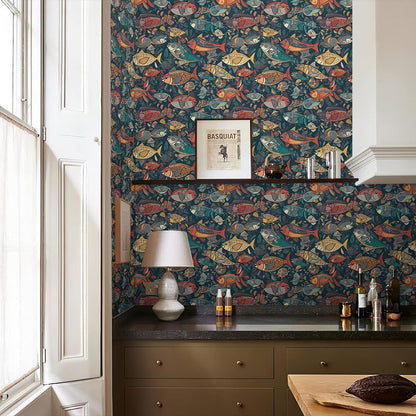 Cute Colorful Fruits Lemon Grapefruit Green Leaf Orange/Red/Yellow Flowers Peel and Stick Wallpaper Stick on Wall Paper Easy Peel Off for nightstand Drawer Cabinet Renter