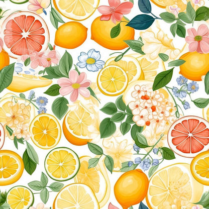 Cute Colorful Fruits Lemon Grapefruit Green Leaf Orange/Red/Yellow Flowers Peel and Stick Wallpaper Stick on Wall Paper Easy Peel Off for nightstand Drawer Cabinet Renter