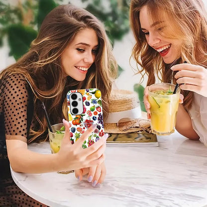 Cute Various Summer Fruits Pattern Phone Case for Samsung Galaxy A16 5G 6.7", Lovely Lemon Citrus Fruit Collage Print Phone Cases Hybrid 2-Layer Hard Shell Protective Cover for Girls Boys