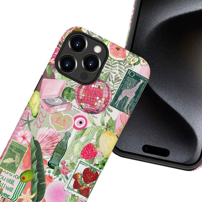 Case for iPhone 15 Pro Max,Fruit Lemon Leaf Collage Phone Case Military-Grade Drop Protection Cover for Women Girl - Frosted