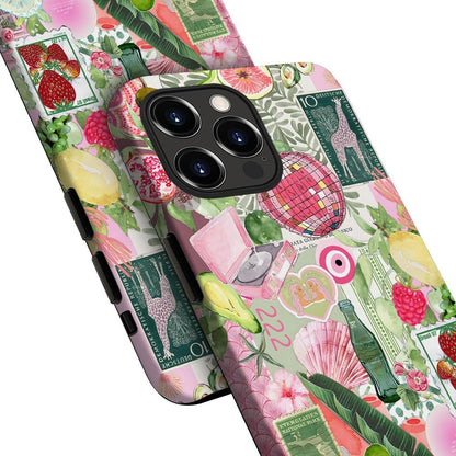 Case for iPhone 15 Pro Max,Fruit Lemon Leaf Collage Phone Case Military-Grade Drop Protection Cover for Women Girl - Frosted