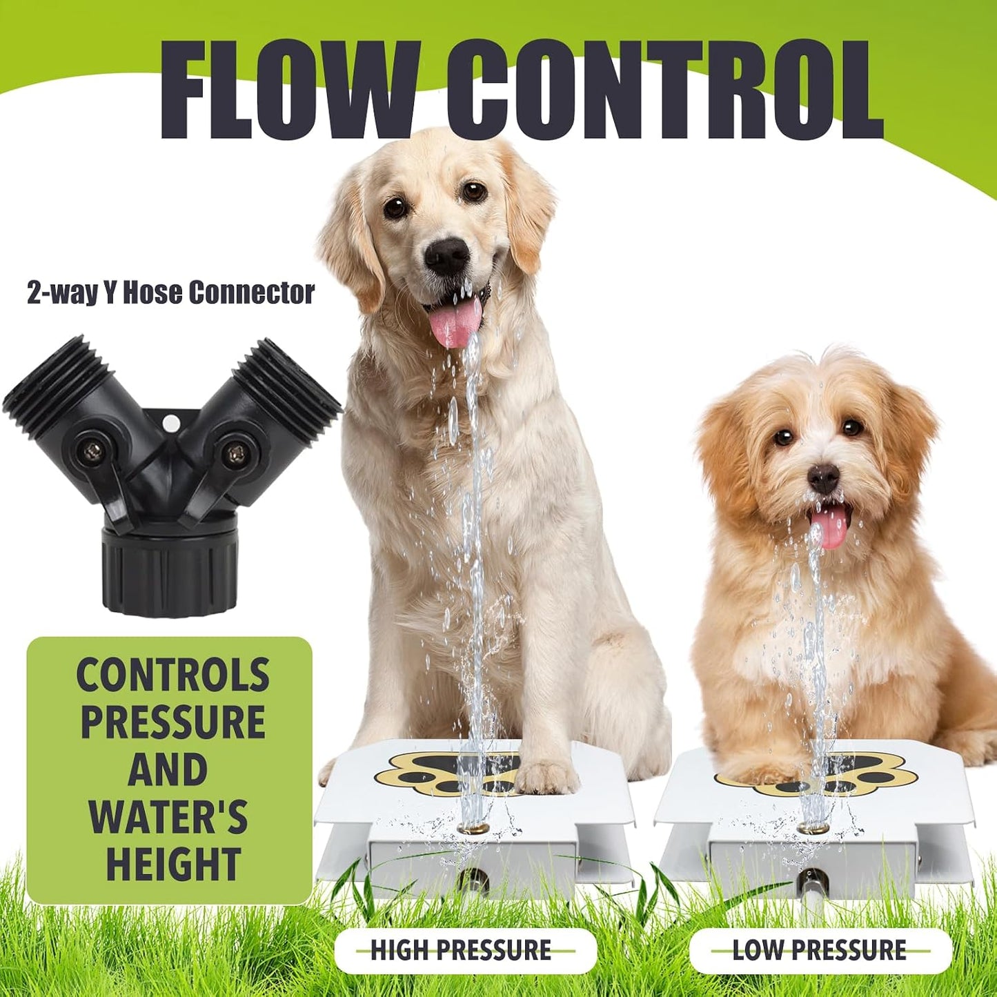 Dog Water Fountain Step On, Outdoor Dog Water Sprinkler for Large Dogs, with Upgrade Copper Valve Set, Easy to Use, Fresh Water to Drink
