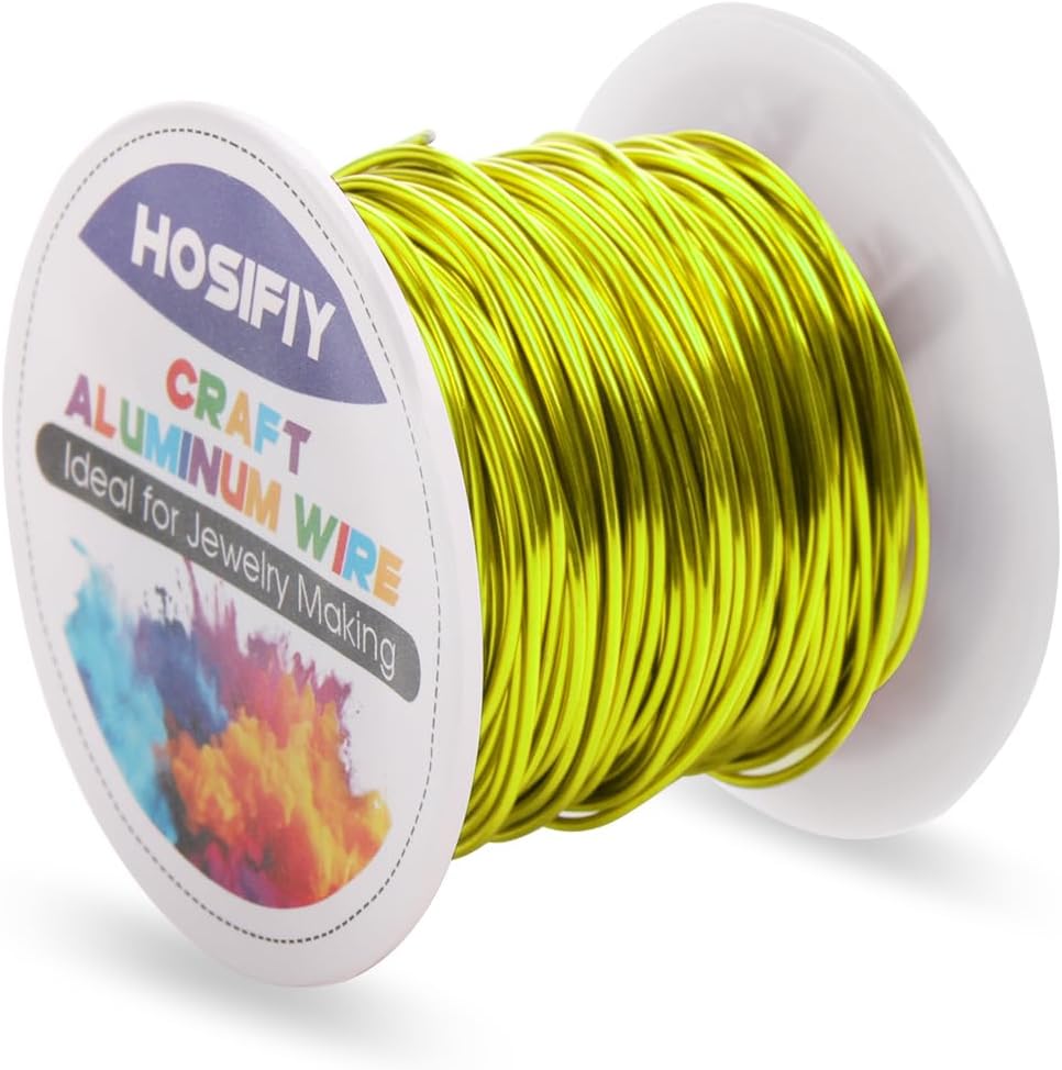 18 Gauge Aluminum Craft Wire for Jewelry Making-Fluorescent Yellow 100 feet | 1mm Bendable Wire for Sculpting, Wreath Making, Wire wrapping, Armature
