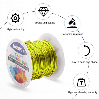 18 Gauge Aluminum Craft Wire for Jewelry Making-Fluorescent Yellow 100 feet | 1mm Bendable Wire for Sculpting, Wreath Making, Wire wrapping, Armature