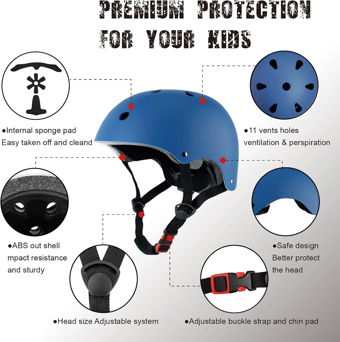 Kids Bike Helmet for Ages 3–16, Adjustable Multi-Sport Helmet for Toddler, Little Kid & Youth, Cycling, Skateboard & Scooter, CPSC & ASTM Certified, 11 Vents, Includes Drawstring Bag