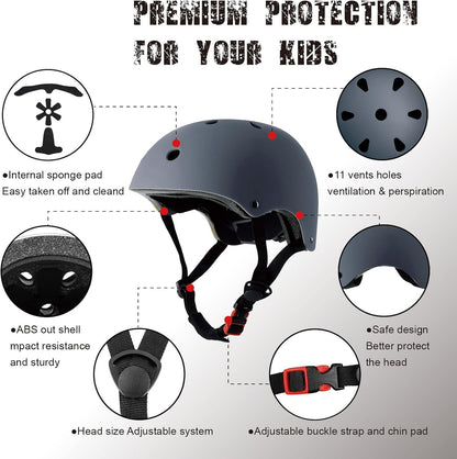 Kids Bike Helmet for Ages 3–16, Adjustable Multi-Sport Helmet for Toddler, Little Kid & Youth, Cycling, Skateboard & Scooter, CPSC & ASTM Certified, 11 Vents, Includes Drawstring Bag