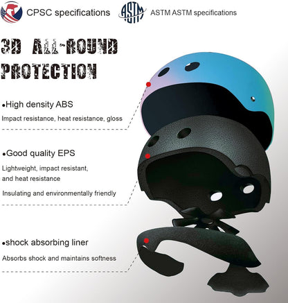 Kids Bike Helmet for Ages 3–16, Adjustable Multi-Sport Helmet for Toddler, Little Kid & Youth, Cycling, Skateboard & Scooter, CPSC & ASTM Certified, 11 Vents, Includes Drawstring Bag