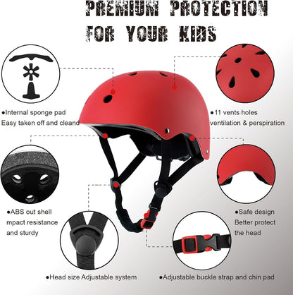 Kids Bike Helmet for Ages 3–16, Adjustable Multi-Sport Helmet for Toddler, Little Kid & Youth, Cycling, Skateboard & Scooter, CPSC & ASTM Certified, 11 Vents, Includes Drawstring Bag