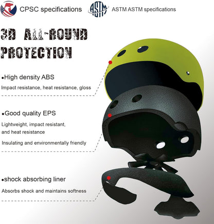 Kids Bike Helmet for Ages 3–16, Adjustable Multi-Sport Helmet for Toddler, Little Kid & Youth, Cycling, Skateboard & Scooter, CPSC & ASTM Certified, 11 Vents, Includes Drawstring Bag