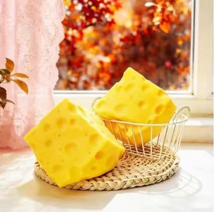 Yellow Cheese Squeeze Toy,Soft Novelty , Theme Cheese Cubes Squishy (Small)