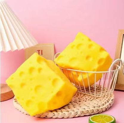 Yellow Cheese Squeeze Toy,Soft Novelty , Theme Cheese Cubes Squishy (Small)