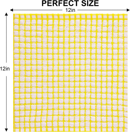 Cotton 8 Pack Terry Kitchen Dish Cloths, 12 x 12 Inches Super Soft and Absorbent Dish Rags, Quick Drying Dish Towels for Washing Dishes, Yellow