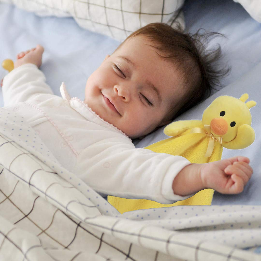 Duck Security Blanket Soft Yellow Baby Lovey Unisex Lovie Baby Gifts for Newborn Toddler Snuggle Toy Stuffed Animal 16 Inch