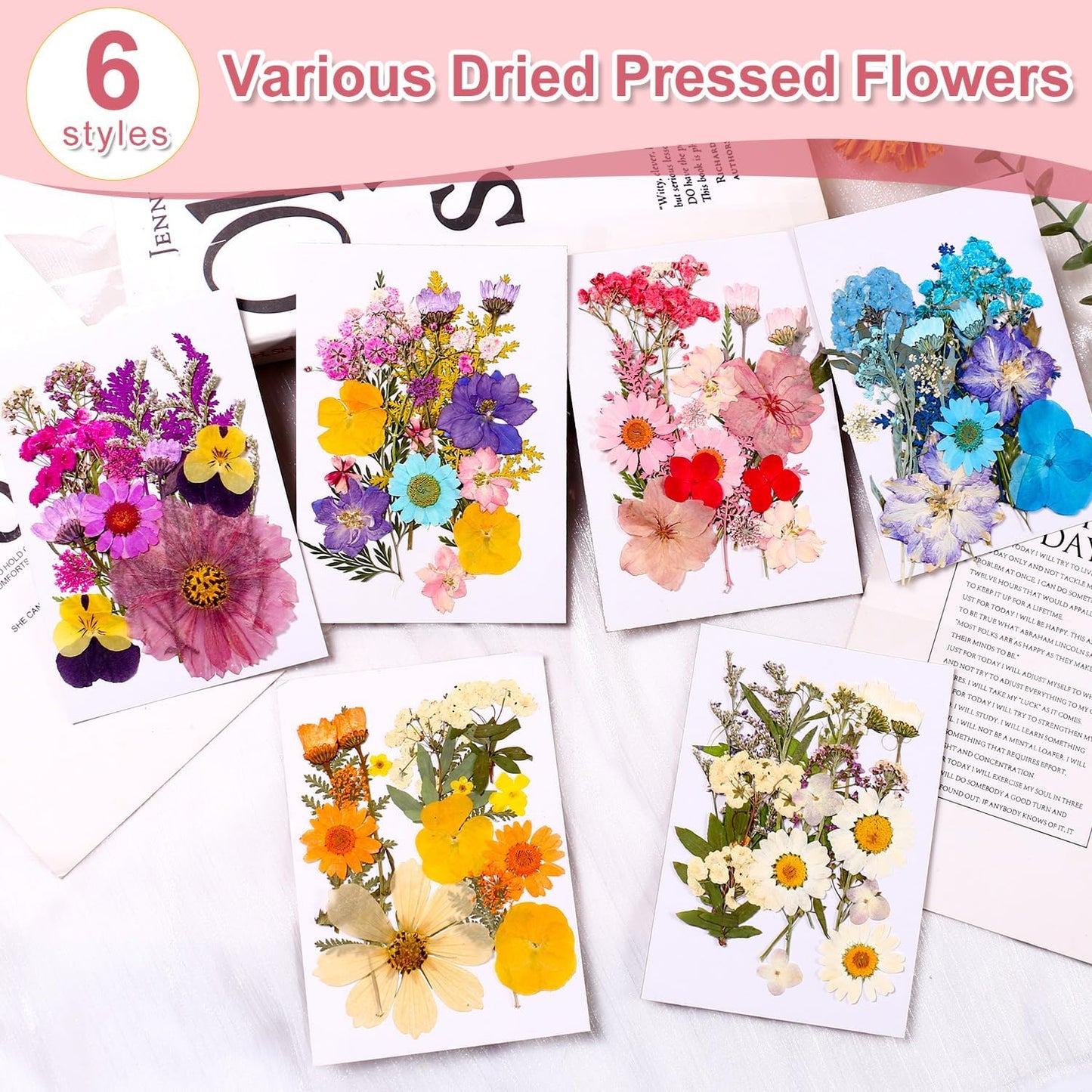 Pressed Dried Flowers for Resin Crafting, Natural Preserved Petals & Leaves for Art, Candles, Scrapbooking, Nail Art, Floral Decor – Complete Kit for Crafts & DIY Projects
